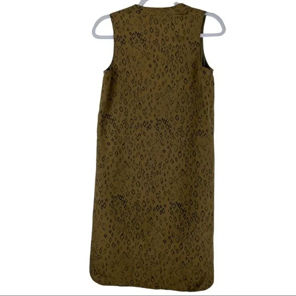 19) MADEWELL silk playa dress in leopard fade without waist tie sz S - Picture 4 of 8